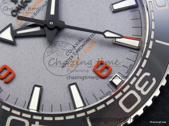 1226 Comfortable Planet Ocean 43.5mm SS VSF 1:1 Best Edition Black Orange Bezel Gray Dial on Nylon Strap A8900 Super Clone V 7730